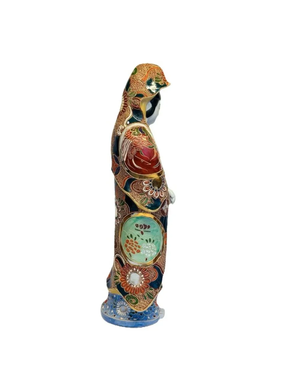 Japanese Kutani Buddhist Bodhisattva Kannon Kuan Yin Mercy Statue Moriage - Picture 11 of 15